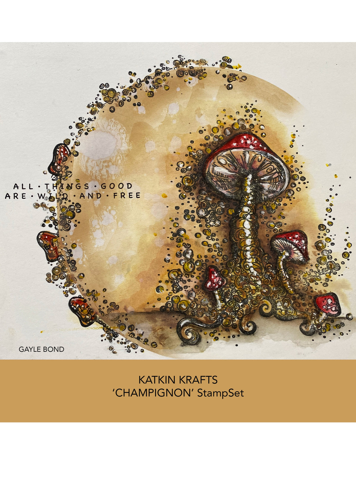 Katkin Krafts Champignon Jeu de Tampons Transparents 6 po x 8 po
