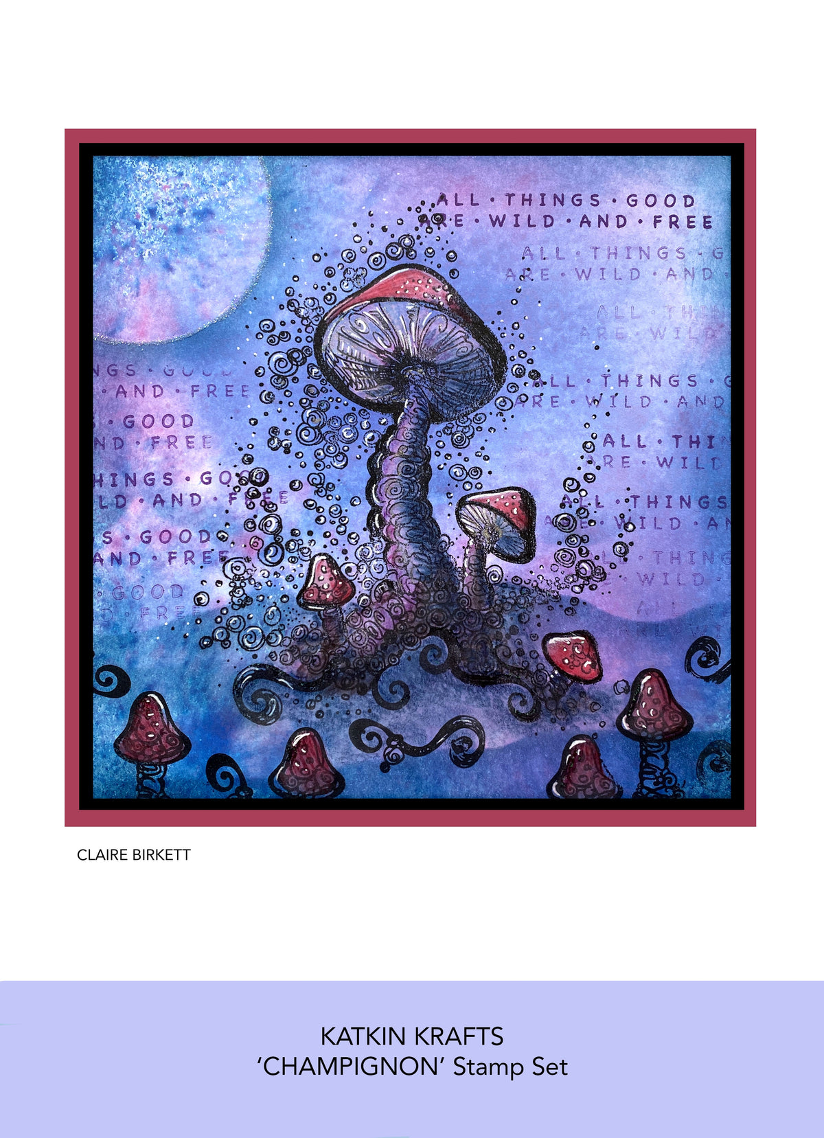 Katkin Krafts Champignon Jeu de Tampons Transparents 6 po x 8 po