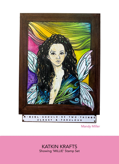 Katkin Krafts Millie Set de Tampons Transparents 6 po x 8 po
