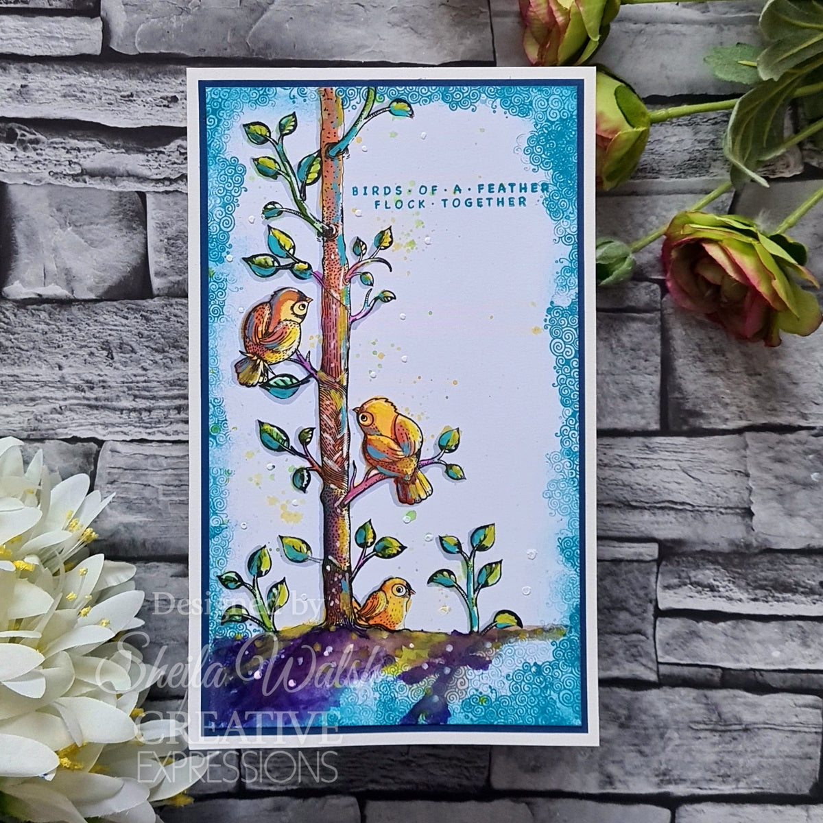Katkin Krafts Bright Birds, lot de tampons transparents 6 po x 8 po