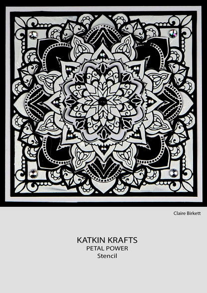 Pochoir Katkin Krafts Petal Power 7 po x 7 po