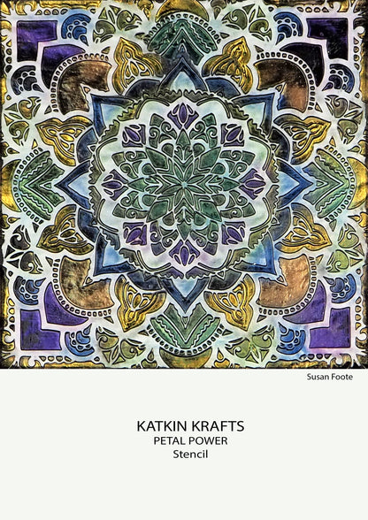Pochoir Katkin Krafts Petal Power 7 po x 7 po