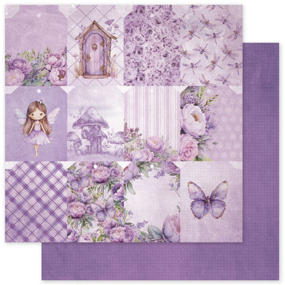 Collection de papiers Lavande et fées 30x30 cm 33477