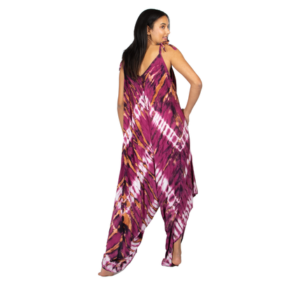 Purple 'Hippie' Style Tie Dye Romper