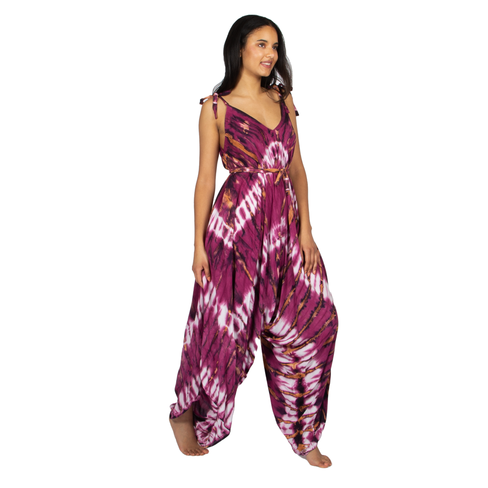 Purple 'Hippie' Style Tie Dye Romper