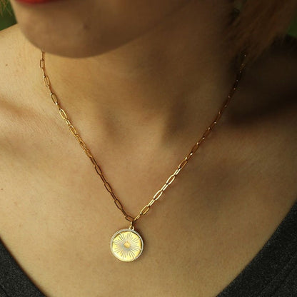 LUNA : Collier pendentif en émail « Star Burst »