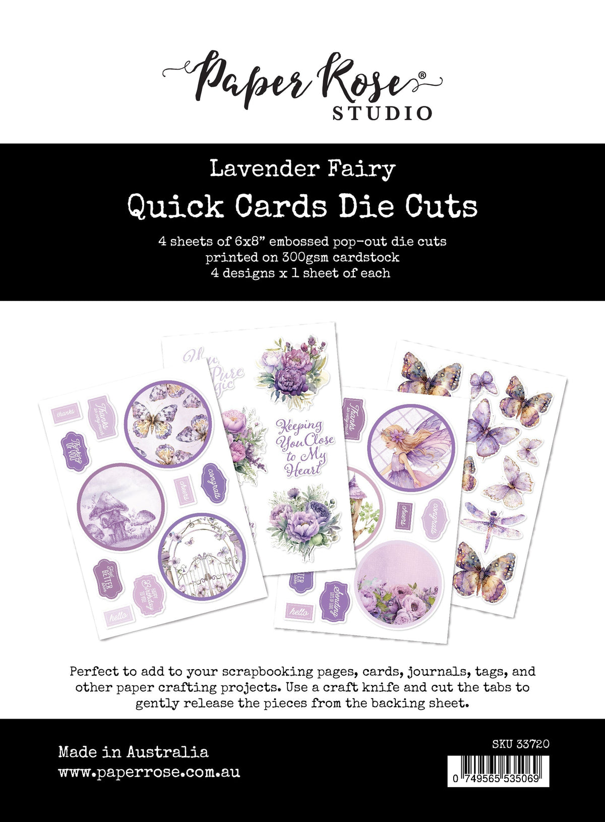 Lavande et fées 6x8" matrices de découpe pour cartes rapides 33720