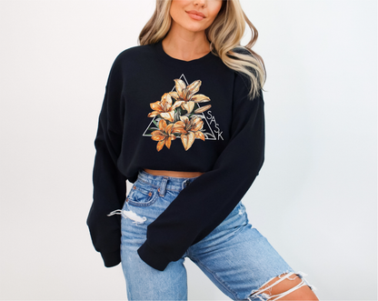 Sweat-shirt unisexe à col rond Lily Triangle | Sask Clothing