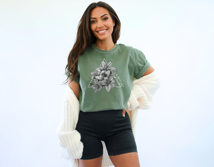 T-shirt unisexe Lily Triangle noir et blanc | Prairie Clothing