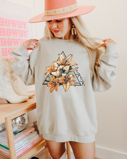 Sweat-shirt unisexe à col rond Lily Triangle | Sask Clothing