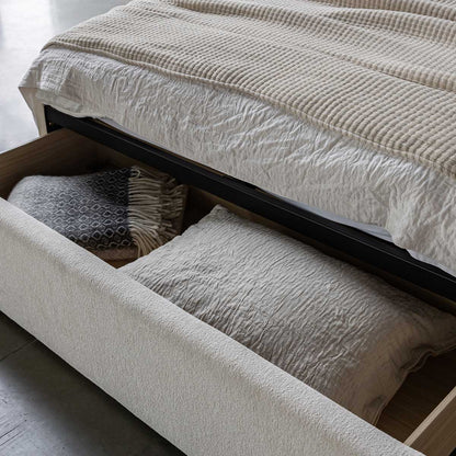 Angie Modern Storage Drawer Bed - Cream