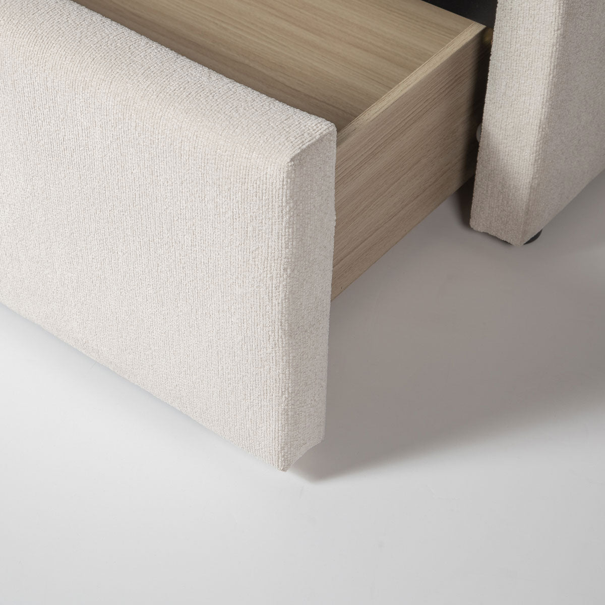 Angie Modern Storage Drawer Bed - Cream