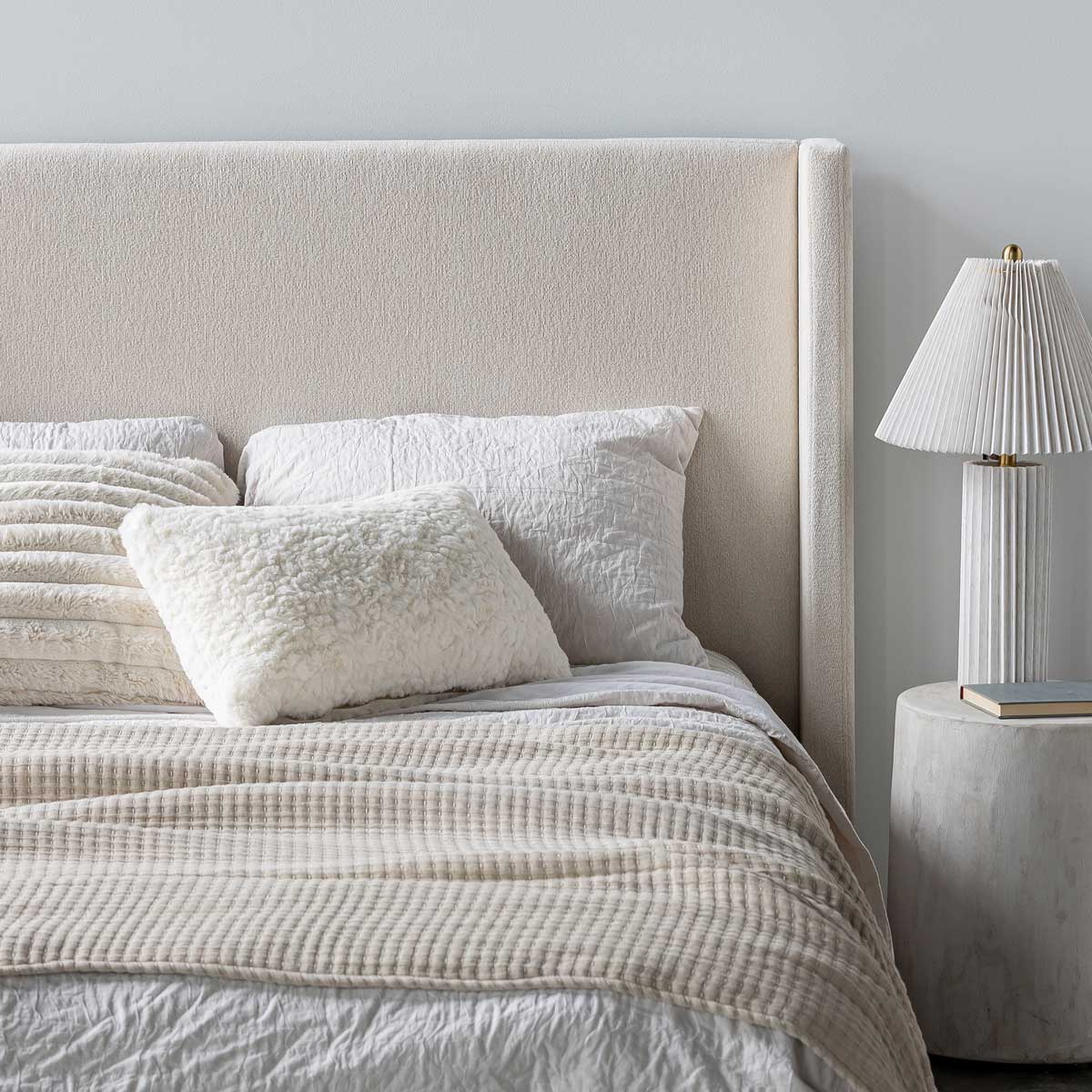 Angie Modern Storage Drawer Bed - Cream