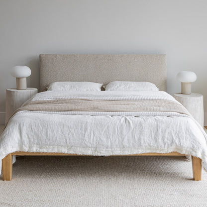 Lit double rembourré Luna sans outils - Beige