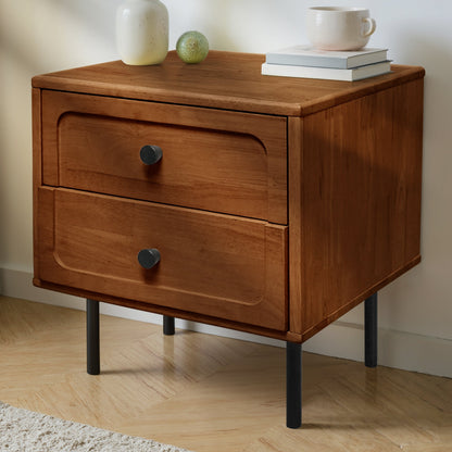 Savana Two Drawers Solid Wood Nightstand