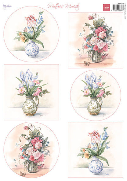 Marianne Design Feuille de découpe A4 - Vases Mattie's Mooiste