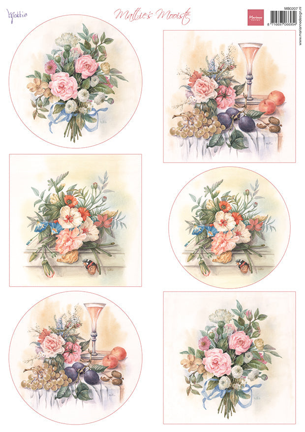 Marianne Design Feuille de découpage A4 - Mattie's Mooiste Bouquets de Printemps