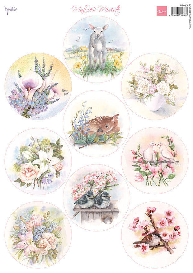 Marianne Design Feuille de découpe A4 - Mattie's Circles - Printemps