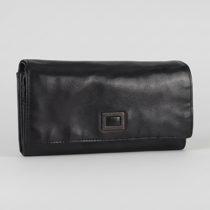 Portefeuille en cuir carré à patte MET pour femme