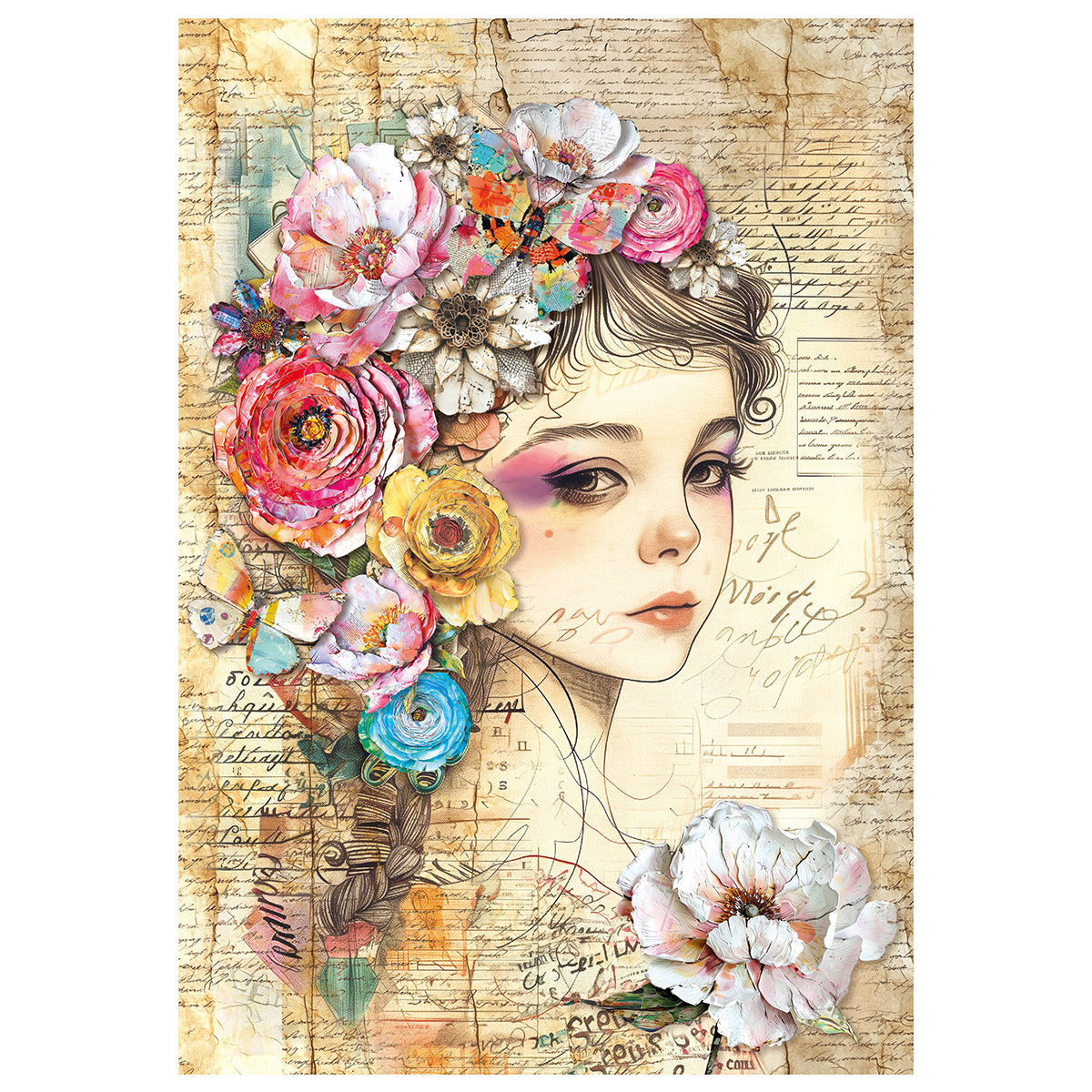 Papier de riz technique mixte A4, paquet de 4, Quintessential