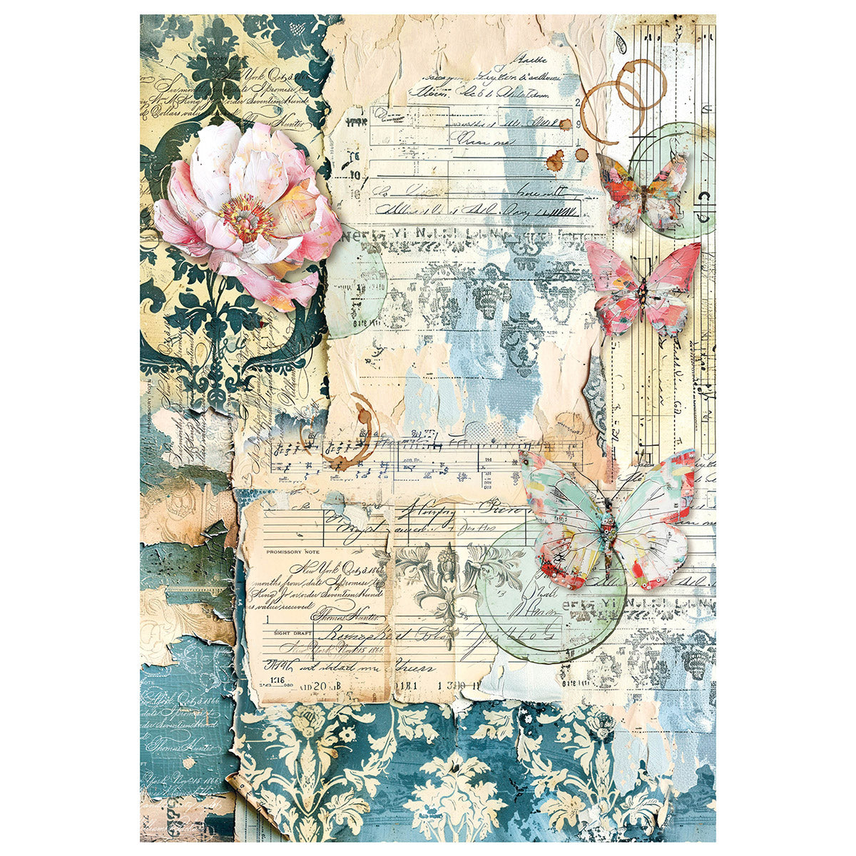 Papier de riz technique mixte A4, paquet de 4, Quintessential