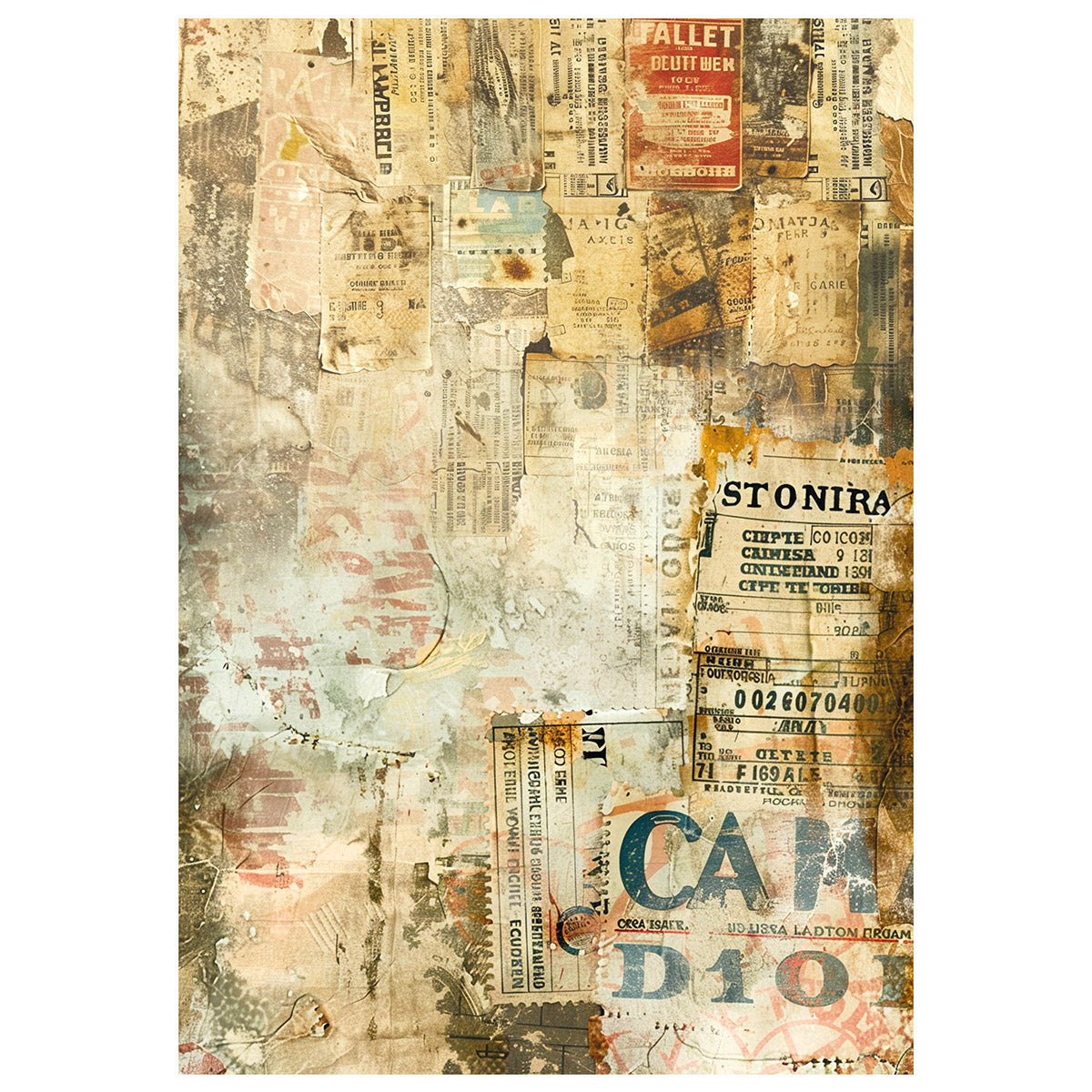 Papier de riz technique mixte A4, paquet de 4, collection Journey Ahead