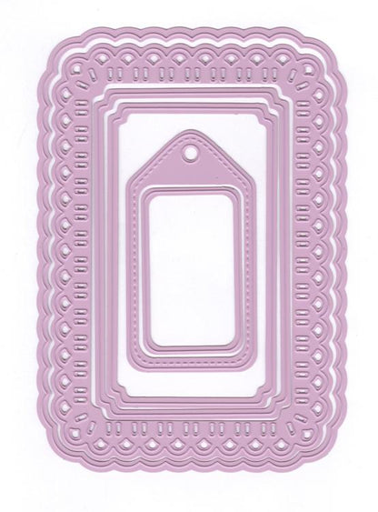Matrices de découpe multi-cadres - Ruban de Noël tissé - Rectangle