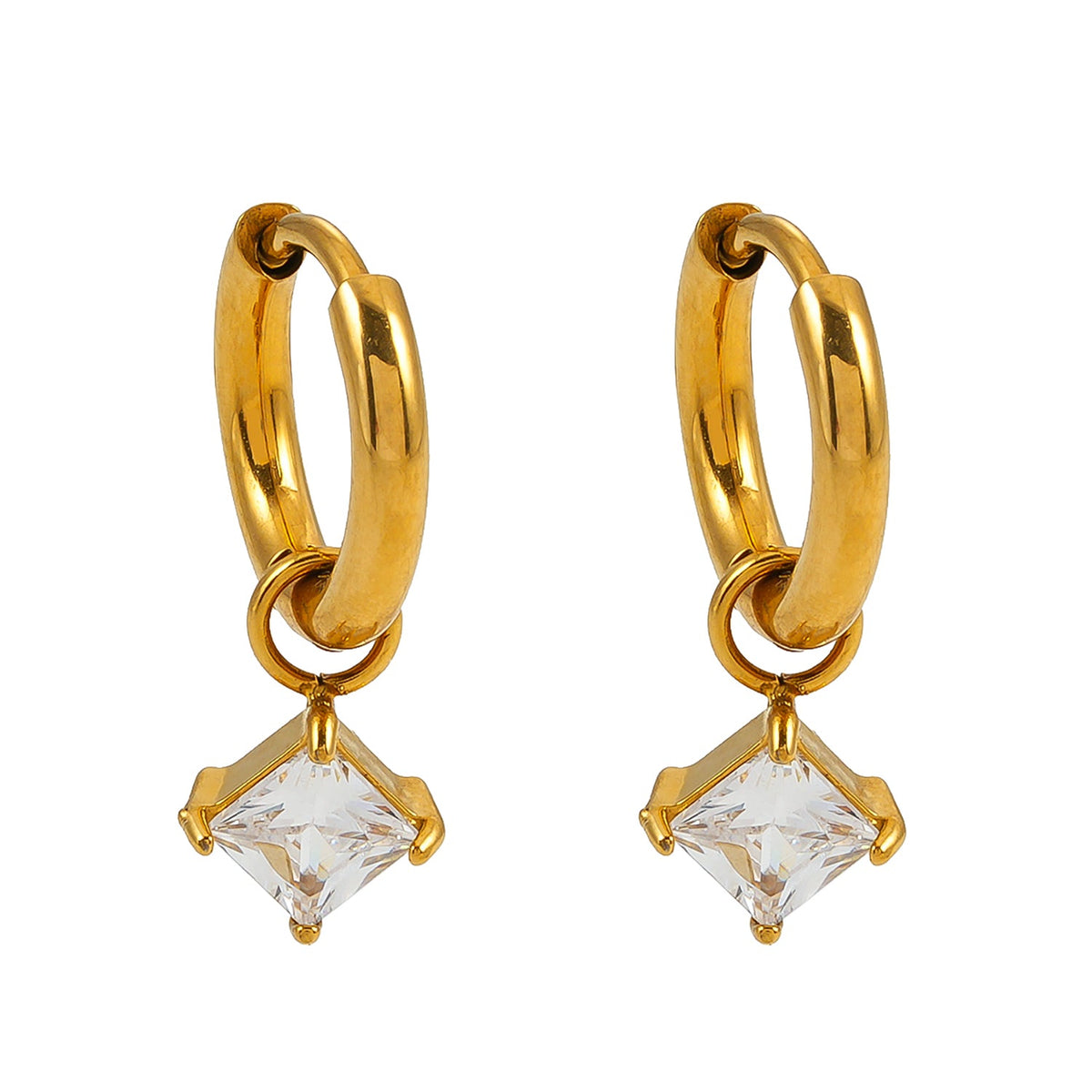 MORANDI Gold: Vintage Inspired Hoops with Removable Moissanite Charms