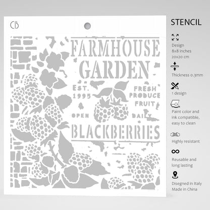 Pochoir à texture Ciao Bella 20x20 cm Farmhouse Garden