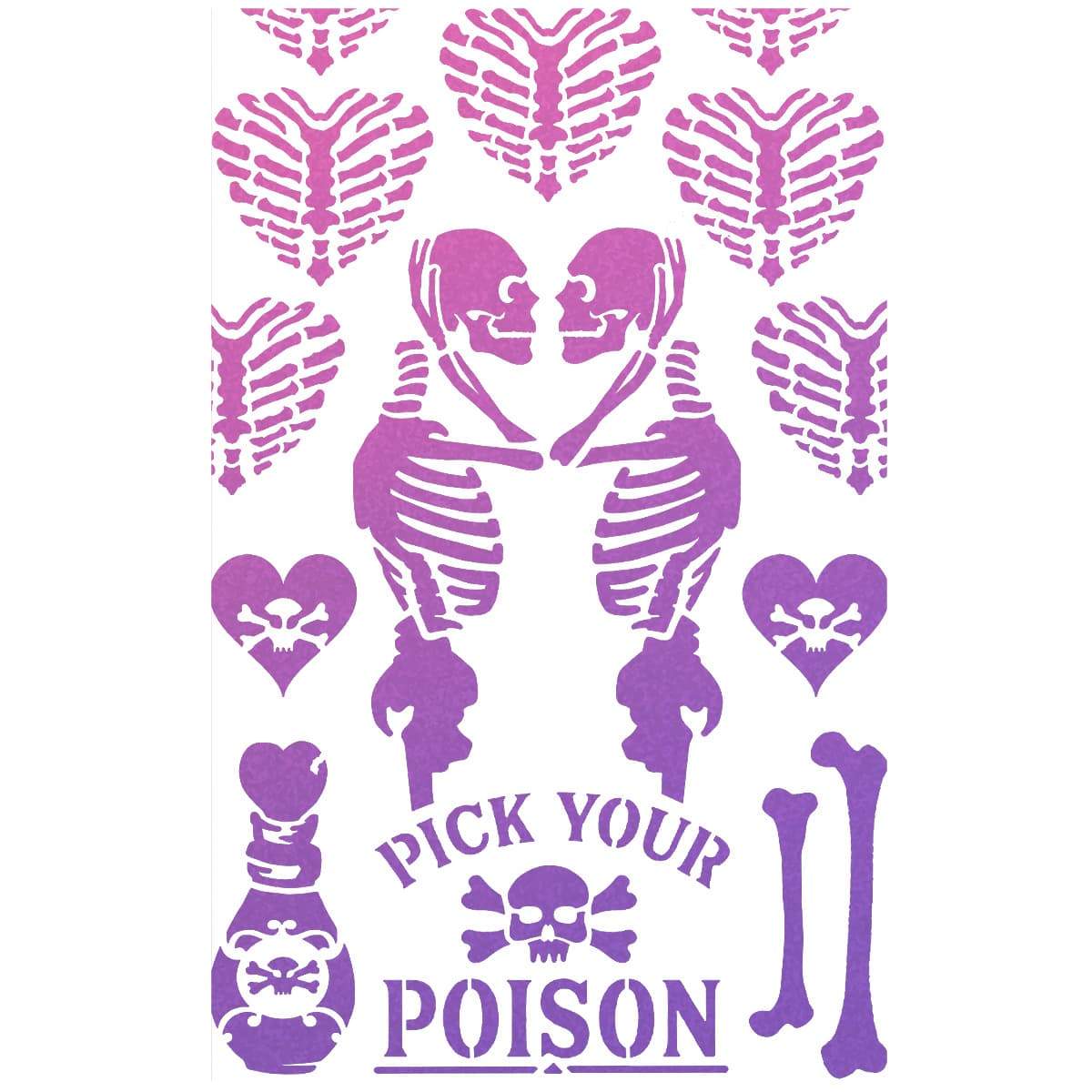 Texture Stencil 5"x8" Poison Love