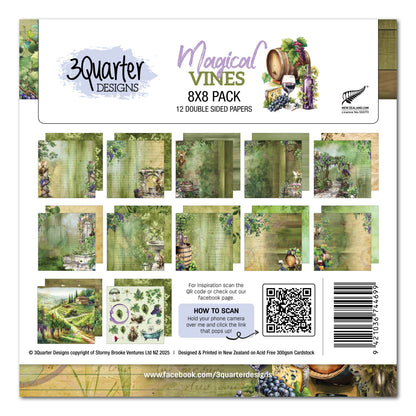 Bloc de papier 3Quarter Designs Magical Vines 20x20 cm