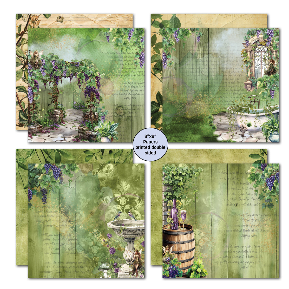 Bloc de papier 3Quarter Designs Magical Vines 20x20 cm