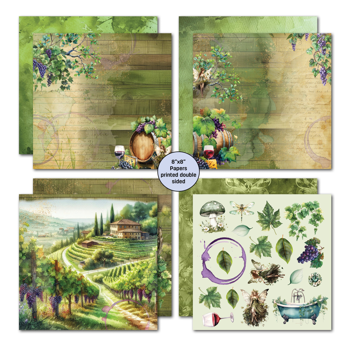 Bloc de papier 3Quarter Designs Magical Vines 20x20 cm