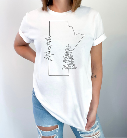 T-shirt unisexe Manitoba Line Art | Vêtements Manitoba