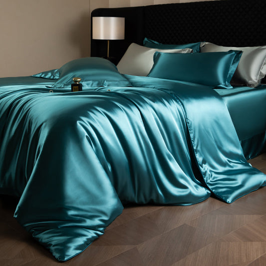 Parure de Couette Luxe Élégante Lustre - Bleu Clair de Lune