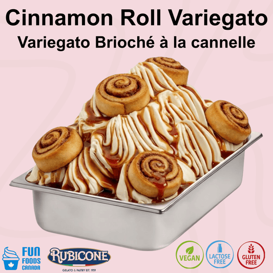 Cinnamon Roll Sundae Dessert Topping - 3 KG Bucket - Cinnamon Roll Variegate - Rubicone Canada - Ships Free Within Canada on Orders Above CAD $199
