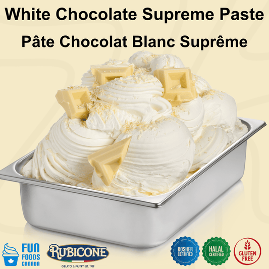 White Chocolate Supreme Paste - Gelato Pastes - 3 KG Bucket - Rubicone Canada - Ships Free Within Canada on Orders Above CAD $199
