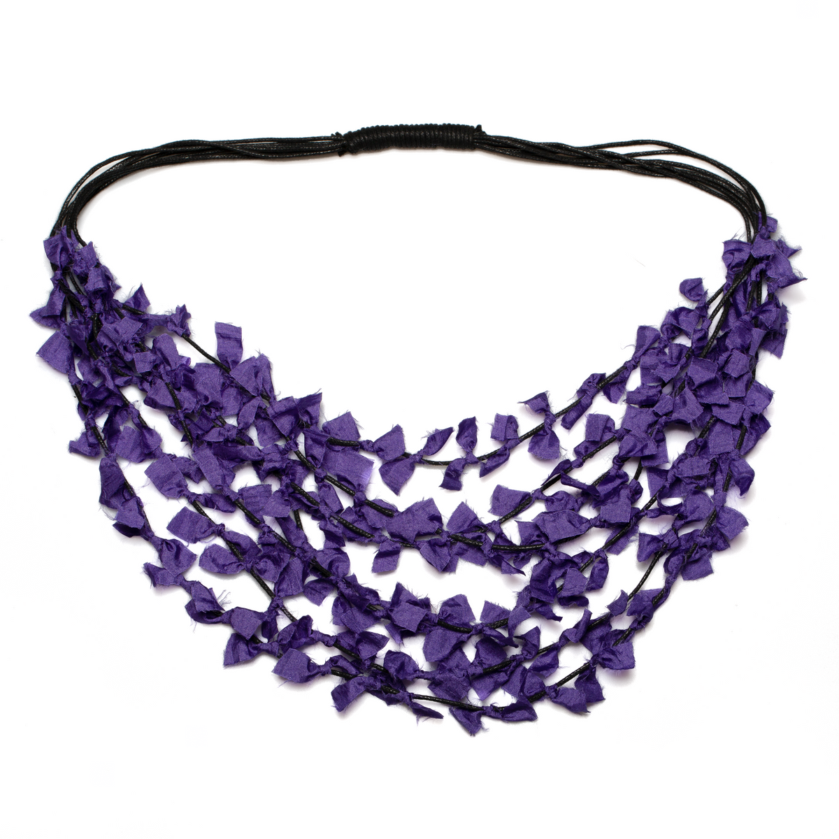 Multi Strand Fabric Necklace