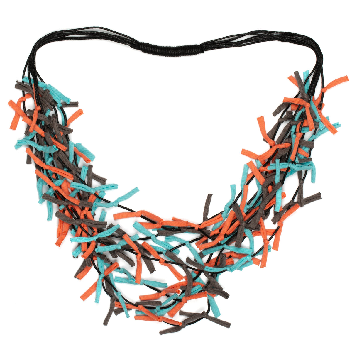 Multi Strand Fabric Necklace