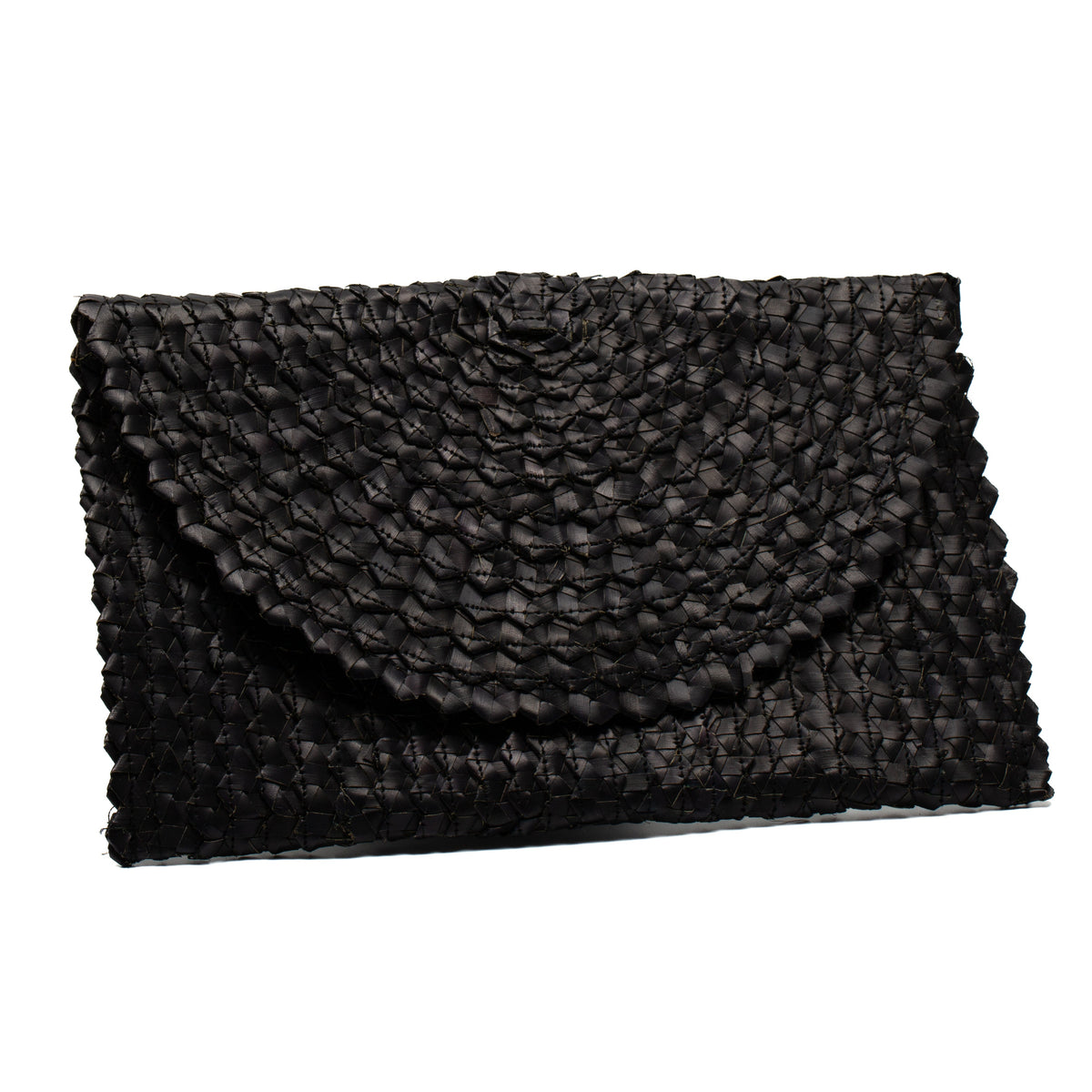 Pandan Leaf Clutch Purse - Black