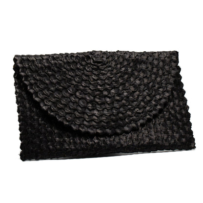 Pandan Leaf Clutch Purse - Black