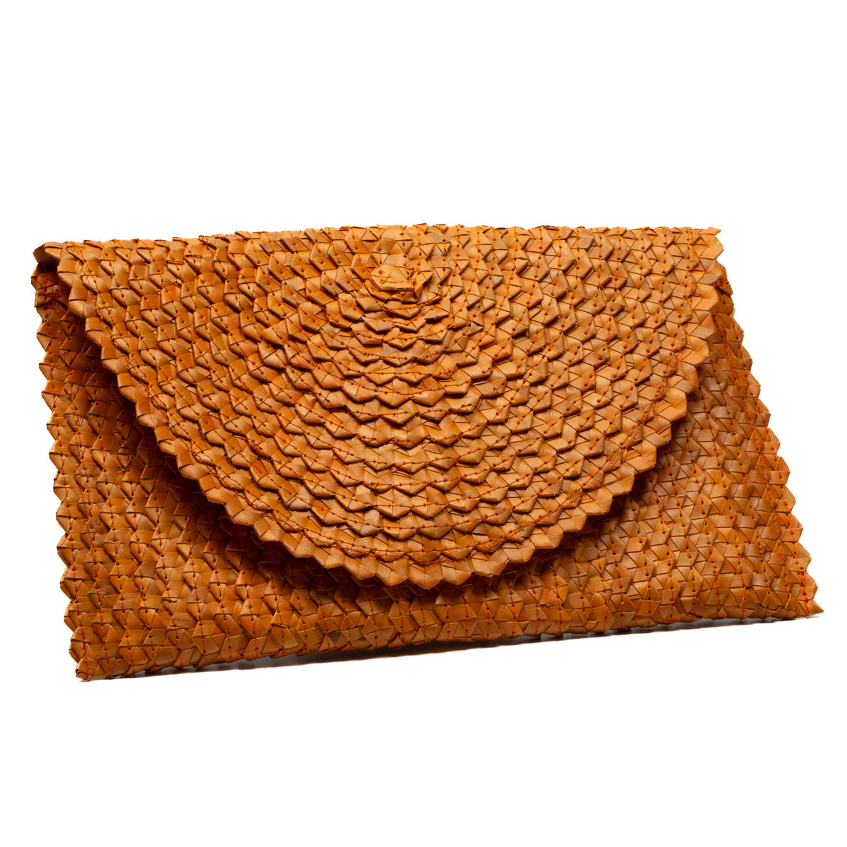 Pandan Leaf Clutch Purse - Orange