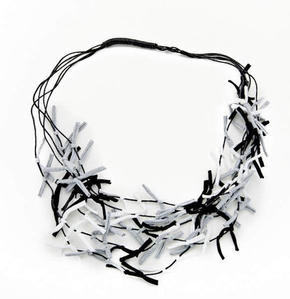 Multi Colour Fabric Tie Necklace
