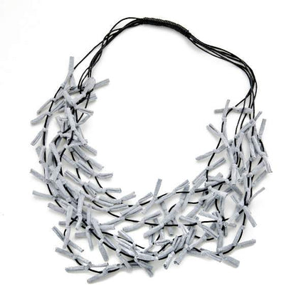 Multi Colour Fabric Tie Necklace