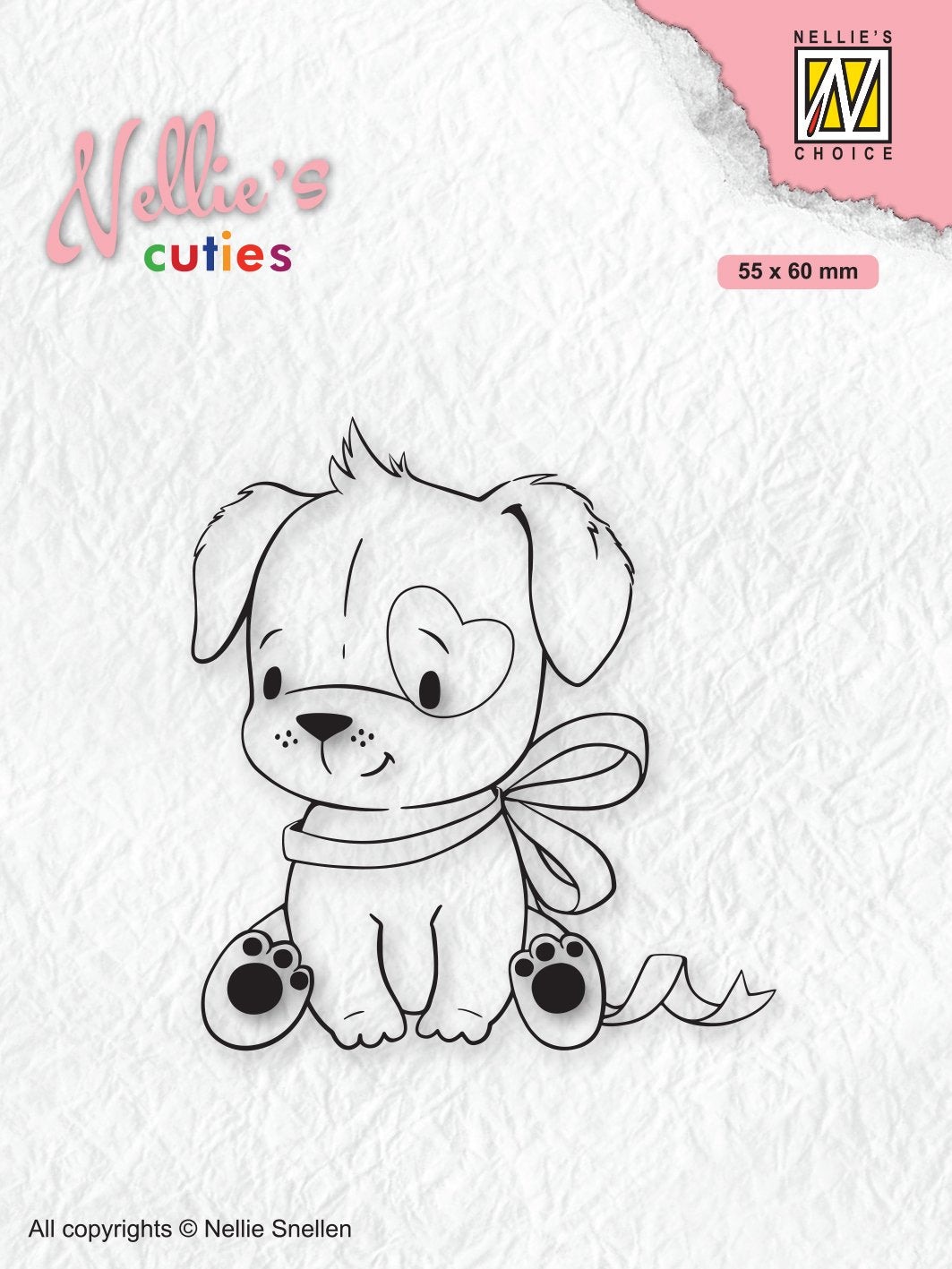 Nellie's Choice Tampon transparent Noël Adorables chien avec nœud de Noël