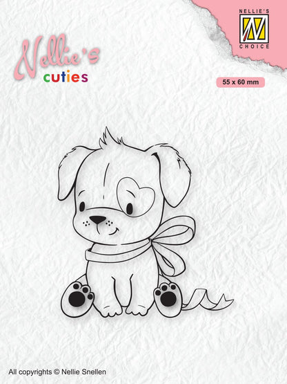 Nellie's Choice Tampon transparent Noël Adorables chien avec nœud de Noël