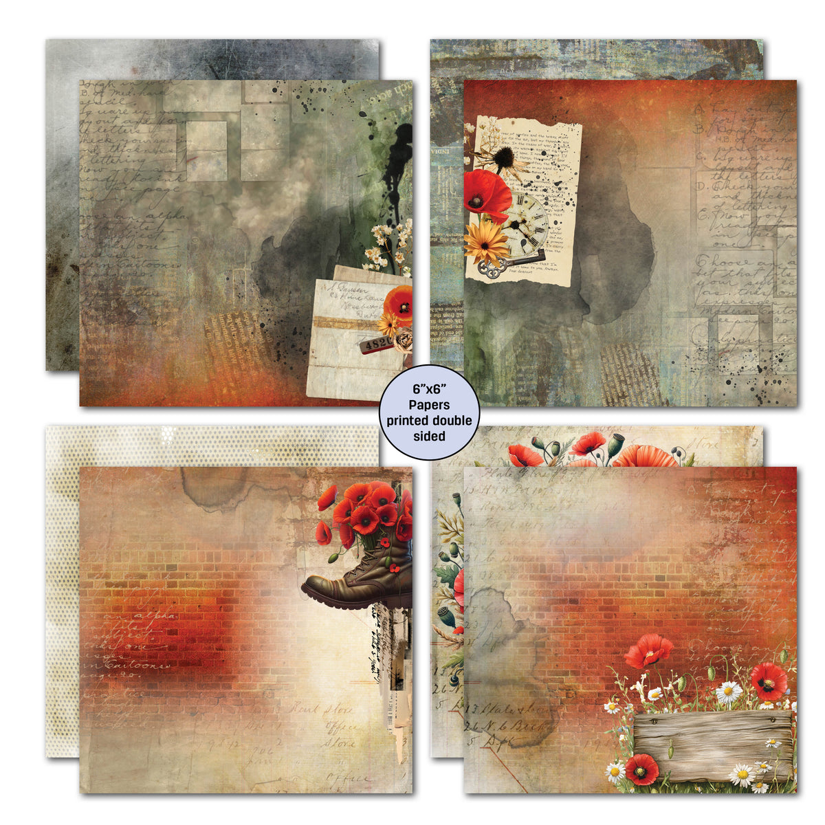 Lot de papiers 6x6 Never Forgotten de 3Quarter Designs