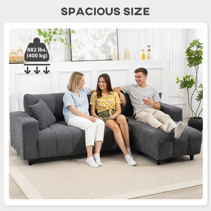 Wilshere Reversible Sectional with Changeable Chaise-Grey