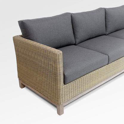 Canapé d'angle 6 places Olive avec coussins Sunbrella® Spectrum Carbon