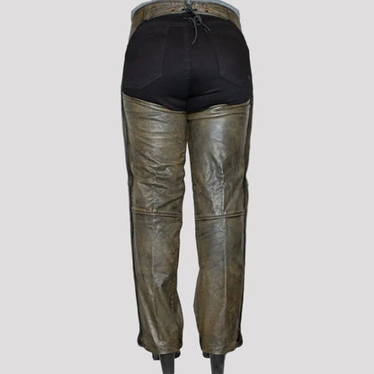 Jambières en cuir marron vieilli Open Road pour femmes